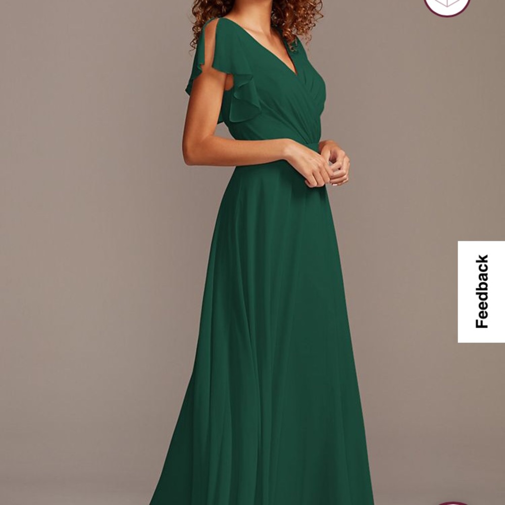 David’s Bridal Flutter Sleeve Full Skirt Dress